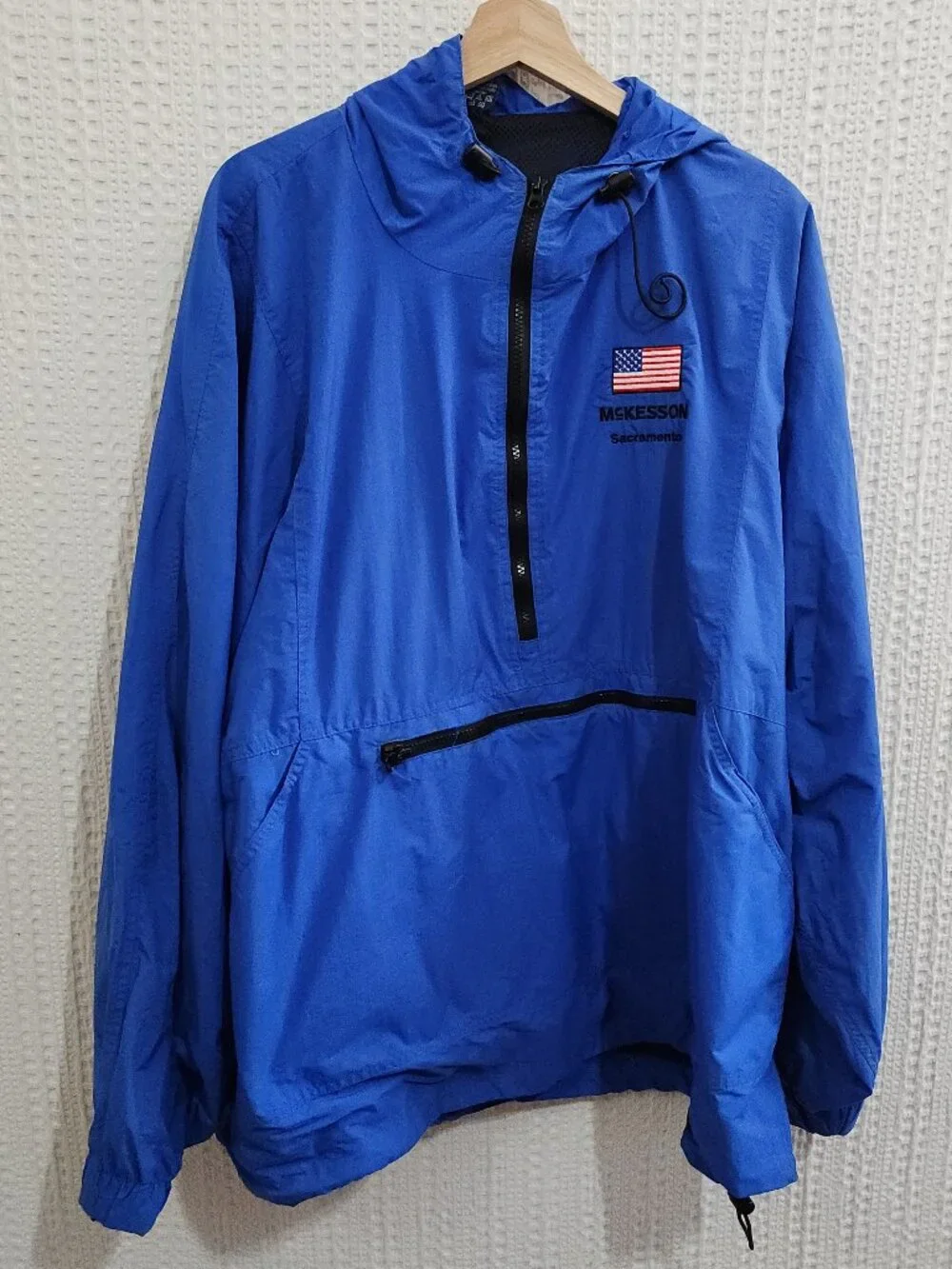 Vintage Vantage McKesson Sacramento Windbreaker Jacket XXL Blue Grunge